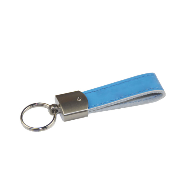 Teardrop Privatum politum Leather Keychain