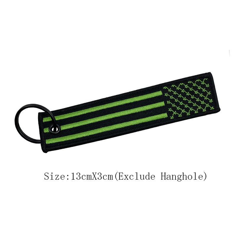 Customised Different Country Flag Logo Embroidery Key Tag