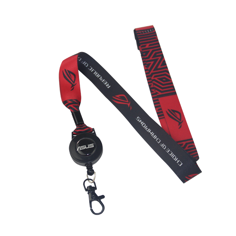 with Badge Reel customizable heat Transfer Lanyard for Keys