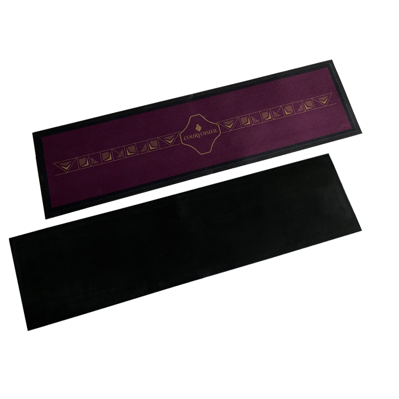 Custom Pvc Purgamentum Vintage Bar Mat cum Logos